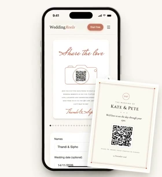 Making a QR table sign with the couple's names